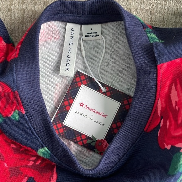 NWT Janie and Jack American Girl collection rose sweatshirt - Picture 2 of 2